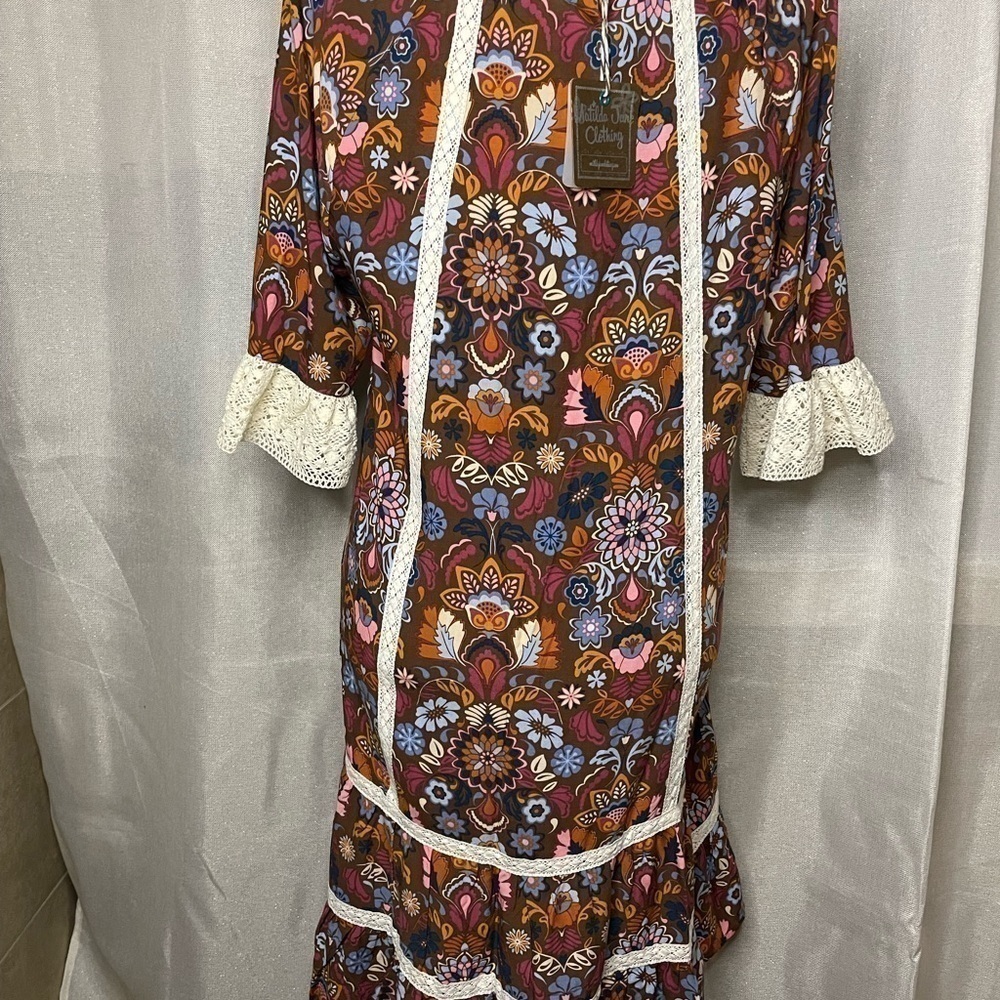 NWT Matilda Jane Intermission Make Believe Floral Lace Ruffle Dress, Large   - Picture 7 of 8